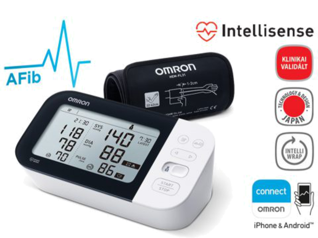 OMRON M7 Intelli IT Intellisense felkaros okos-vérnyomásmérő Bluetooth adatátvitellel